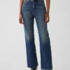 High-Rise-Jeans im 90er-Jahre-Stil, schmal geschnitten, gerade Beinschnitt, verkürzt