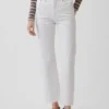 High-Rise-Jeans im 90er-Jahre-Stil, schmal geschnitten, gerade Beinschnitt, verkürzt