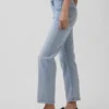 High-Rise-Jeans im 90er-Jahre-Stil, schmal geschnitten, gerade Beinschnitt, verkürzt