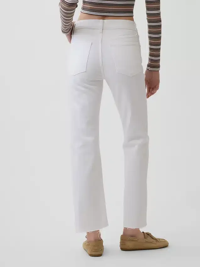 High-Rise-Jeans im 90er-Jahre-Stil, schmal geschnitten, gerade Beinschnitt, verkürzt