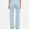 High-Rise-Jeans im 90er-Jahre-Stil, schmal geschnitten, gerade Beinschnitt, verkürzt