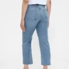 High-Rise-Jeans im 90er-Jahre-Stil, schmal geschnitten, gerade Beinschnitt, verkürzt