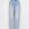High-Rise-Jeans im 90er-Jahre-Stil, schmal geschnitten, gerade Beinschnitt, verkürzt