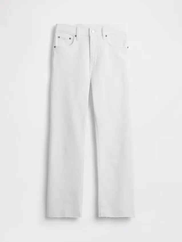 High-Rise-Jeans im 90er-Jahre-Stil, schmal geschnitten, gerade Beinschnitt, verkürzt