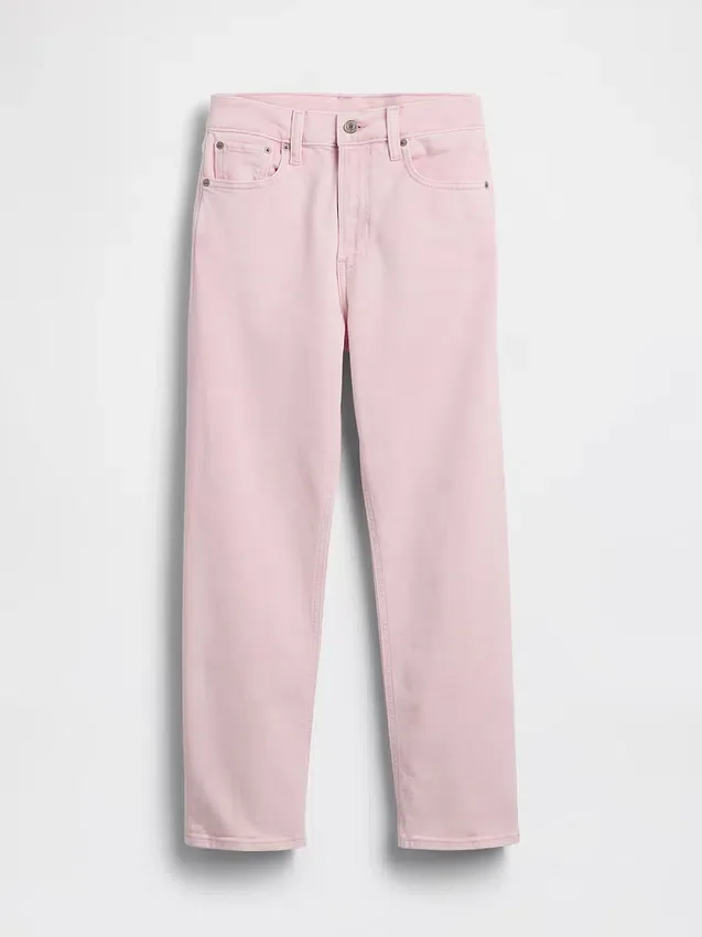High-Rise-Jeans im 90er-Jahre-Stil, schmal geschnitten, gerade Beinschnitt, verkürzt
