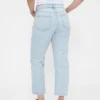 High-Rise-Jeans im 90er-Jahre-Stil, schmal geschnitten, gerade Beinschnitt, verkürzt