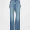 High-Rise-Jeans im 90er-Jahre-Stil, schmal geschnitten, gerade Beinschnitt, verkürzt