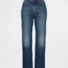 High-Rise-Jeans im 90er-Jahre-Stil, schmal geschnitten, gerade Beinschnitt, verkürzt