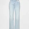 High-Rise-Jeans im 90er-Jahre-Stil, schmal geschnitten, gerade Beinschnitt, verkürzt