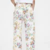 High-Rise-Jeans im Barrel-Schnitt mit Blumenmuster