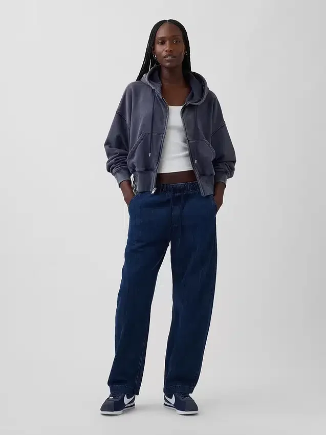 High-Rise-Jeans im Easy-Barrel-Schnitt