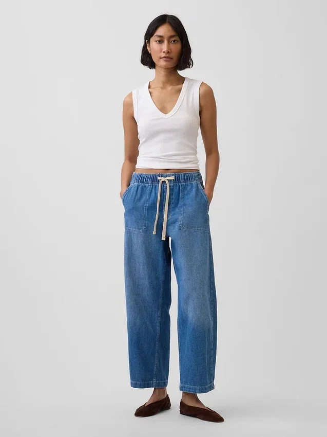 High-Rise-Jeans im Easy-Barrel-Schnitt