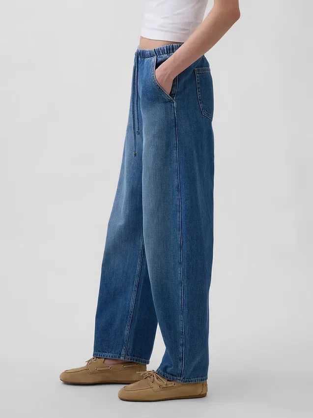 High-Rise-Jeans im Easy-Barrel-Schnitt