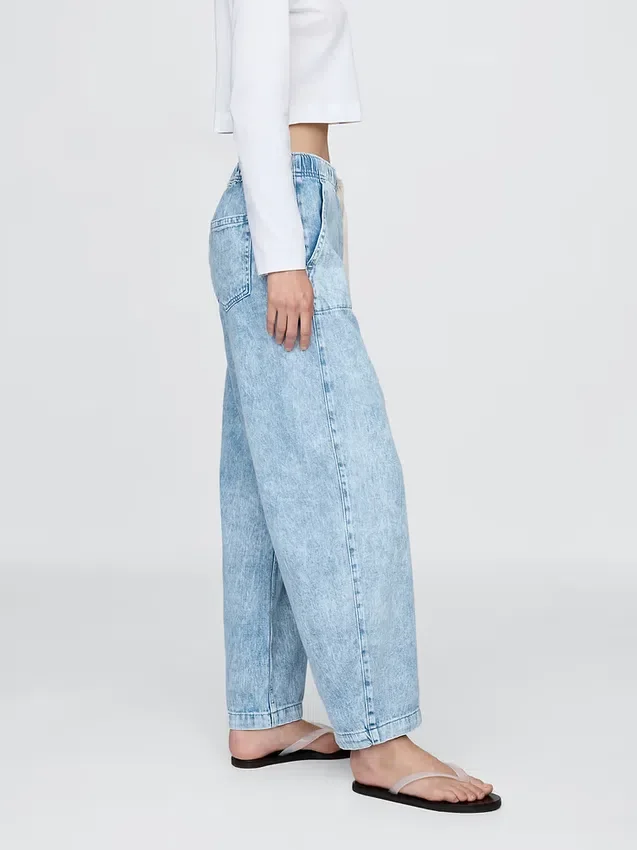 High-Rise-Jeans im Easy-Barrel-Schnitt