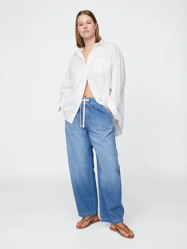 High-Rise-Jeans im Easy-Barrel-Schnitt