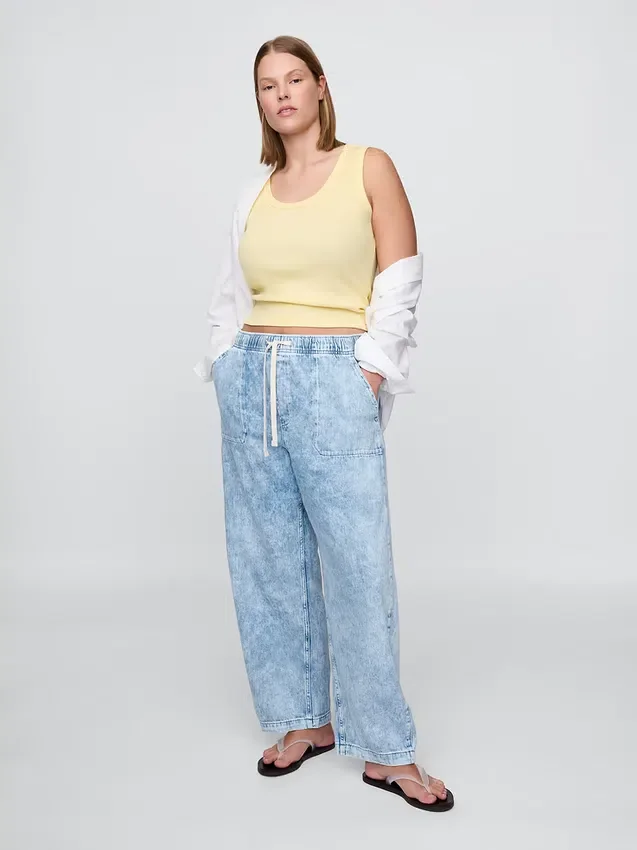 High-Rise-Jeans im Easy-Barrel-Schnitt