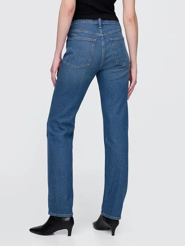 High-Rise-Jeans im Western-Stil der 90er Jahre, schmal und gerade geschnitten