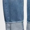 High-Rise-Jeans mit Umschlag