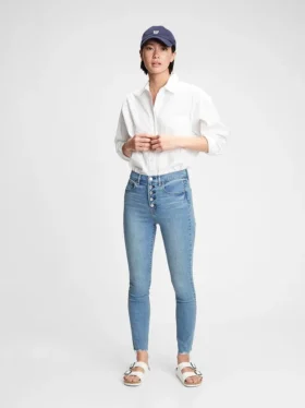 High-Rise-True-Skinny-Jeans mit geheimen, glättenden Taschen