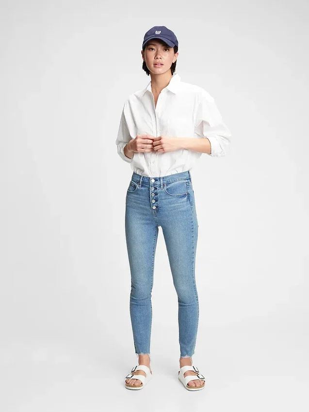 High-Rise-True-Skinny-Jeans mit geheimen, glättenden Taschen