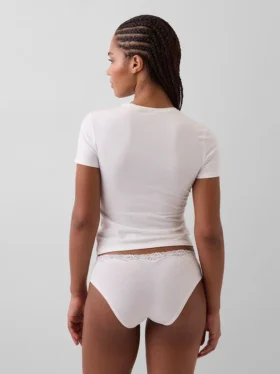 Hipster aus Bio-Stretch-Baumwolle mit Spitzenbesatz