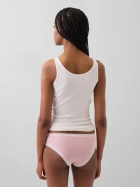 Hipster aus Bio-Stretch-Baumwolle mit Spitzenbesatz