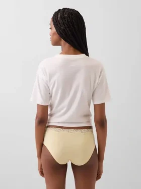Hipster aus Bio-Stretch-Baumwolle mit Spitzenbesatz