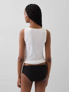 Hipster aus Bio-Stretch-Baumwolle mit Spitzenbesatz