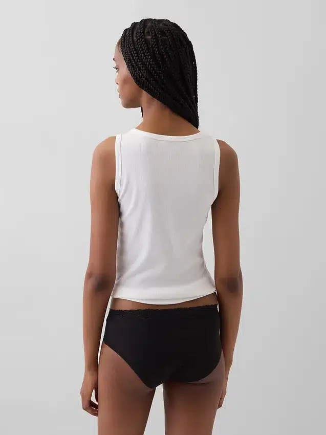 Hipster aus Bio-Stretch-Baumwolle mit Spitzenbesatz
