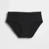 Hipster aus Bio-Stretch-Baumwolle mit Spitzenbesatz