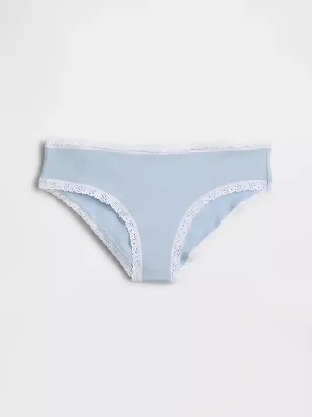 Hipster aus Bio-Stretch-Baumwolle mit Spitzenbesatz