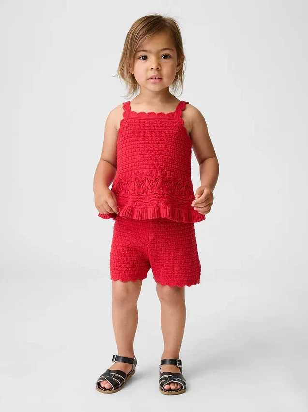 Häkel-Shorts mit Wellenrand zum Hineinschlüpfen für Baby & Kleinkind