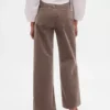 Hoch taillierte Cordhose mit weitem Bein