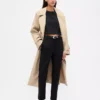 Hoch taillierte, schmal geschnittene Crop-Hose aus Doppelstrick