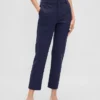 Hoch taillierte, schmal geschnittene Crop-Hose aus Doppelstrick