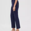 Hoch taillierte, schmal geschnittene Crop-Hose aus Doppelstrick