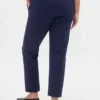 Hoch taillierte, schmal geschnittene Crop-Hose aus Doppelstrick