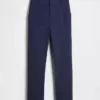 Hoch taillierte, schmal geschnittene Crop-Hose aus Doppelstrick