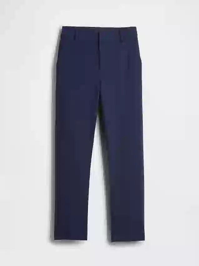 Hoch taillierte, schmal geschnittene Crop-Hose aus Doppelstrick