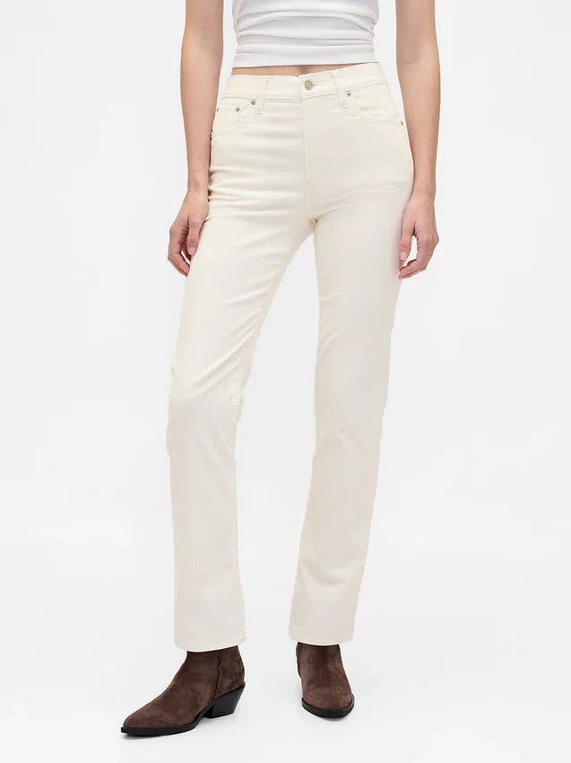 Hoch taillierte Slim-Straight-Hose aus Cord im 90er-Jahre-Stil