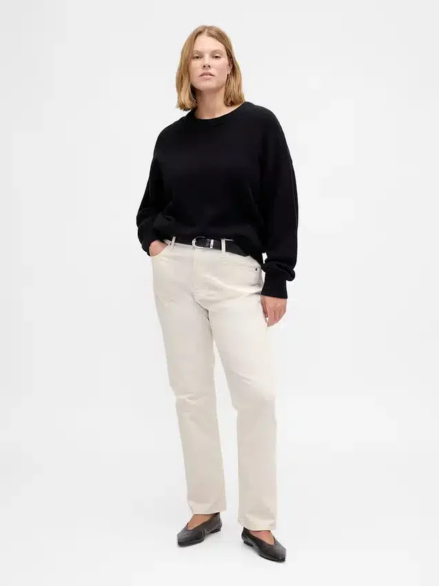 Hoch taillierte Slim-Straight-Hose aus Cord im 90er-Jahre-Stil