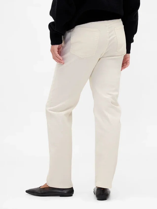 Hoch taillierte Slim-Straight-Hose aus Cord im 90er-Jahre-Stil