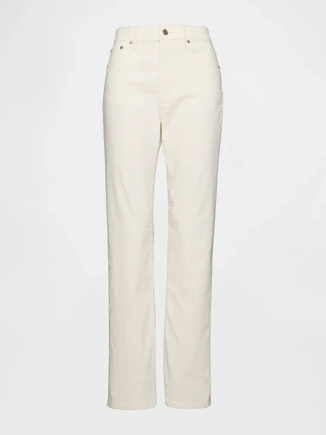 Hoch taillierte Slim-Straight-Hose aus Cord im 90er-Jahre-Stil
