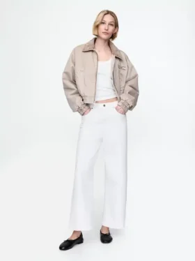 Hoch taillierte, weit geschnittene Knöchellange Jeans