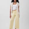 Hoch taillierte, weit geschnittene Knöchellange Jeans