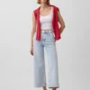 Hoch taillierte, weit geschnittene Knöchellange Jeans