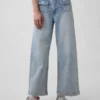 Hoch taillierte, weit geschnittene Knöchellange Jeans