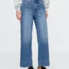 Hoch taillierte, weit geschnittene Knöchellange Jeans