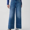 Hoch taillierte, weit geschnittene Knöchellange Jeans