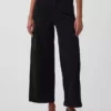 Hoch taillierte, weit geschnittene Knöchellange Jeans
